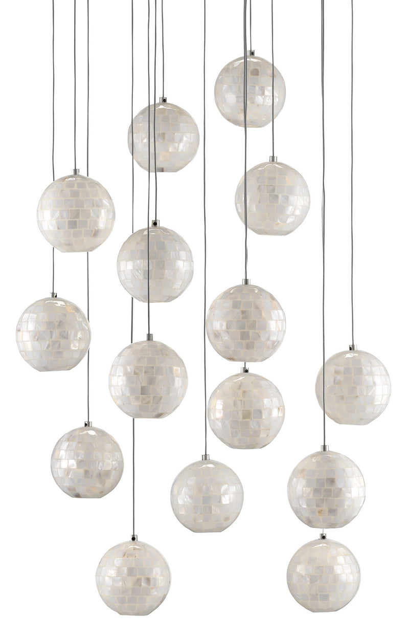 Currey and Company 9000-0719 15 Light Pendant, Pearl
