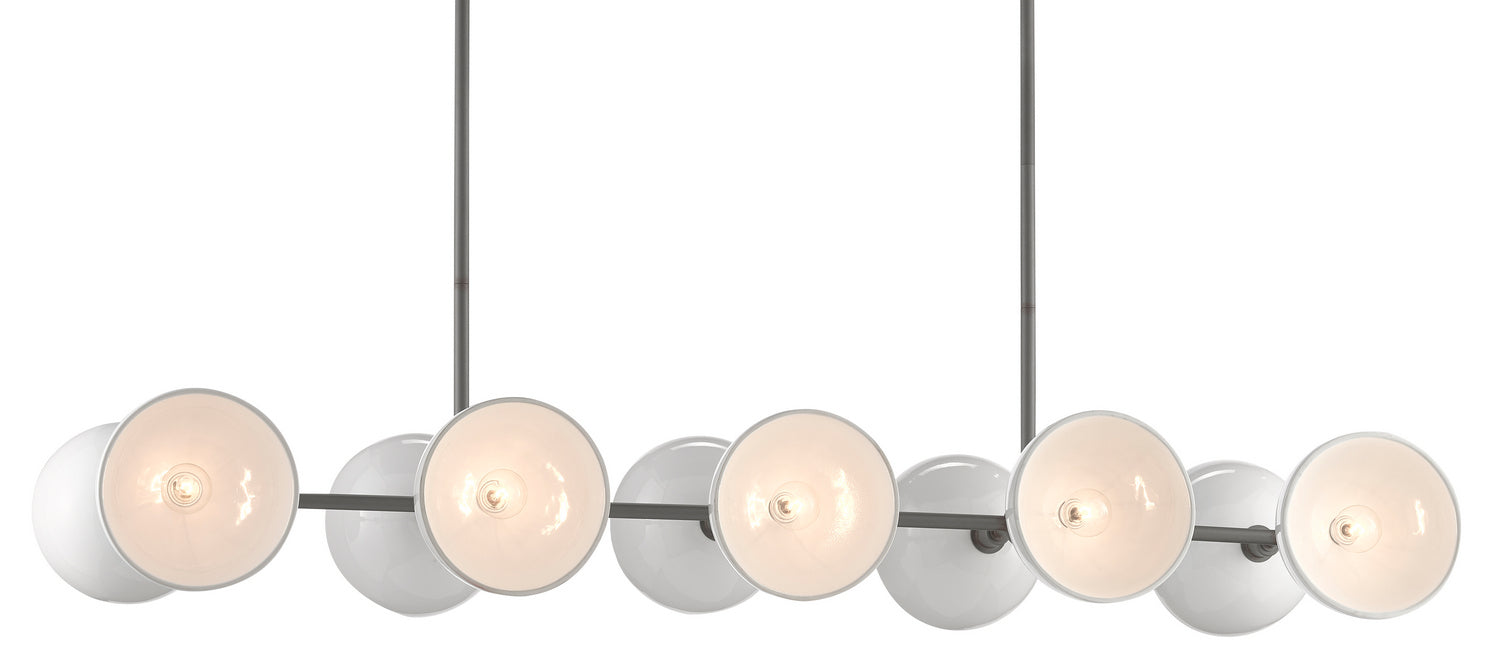 Currey and Company 9000-0727 Ten Light Chandelier, Hiroshi Gray/White