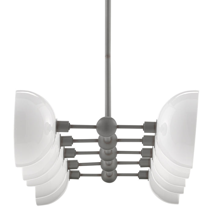 Currey and Company 9000-0727 Ten Light Chandelier, Hiroshi Gray/White