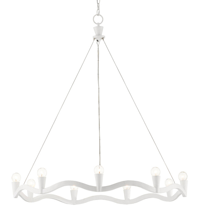 Currey and Company 9000-0730 Nine Light Chandelier, Gesso White