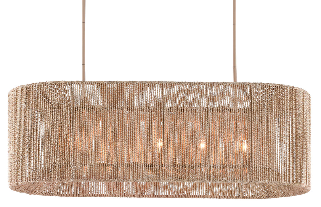 Currey and Company 9000-0737 Five Light Chandelier, Natural Rope/Beige
