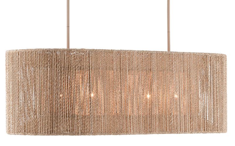 Currey and Company 9000-0737 Five Light Chandelier, Natural Rope/Beige