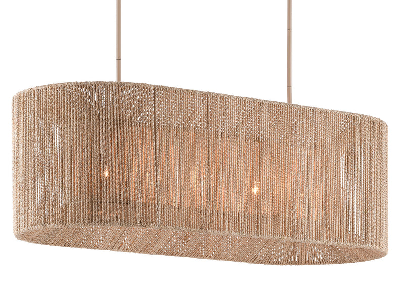 Currey and Company 9000-0737 Five Light Chandelier, Natural Rope/Beige