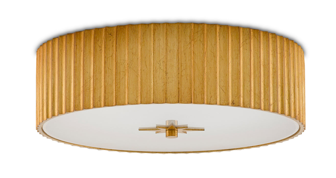 Currey and Company 9999-0053 LED Flush Mount, Gold Leaf