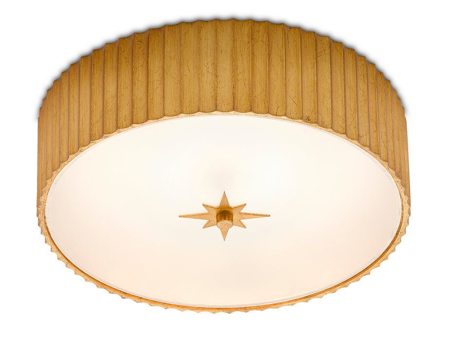 Currey and Company 9999-0053 LED Flush Mount, Gold Leaf