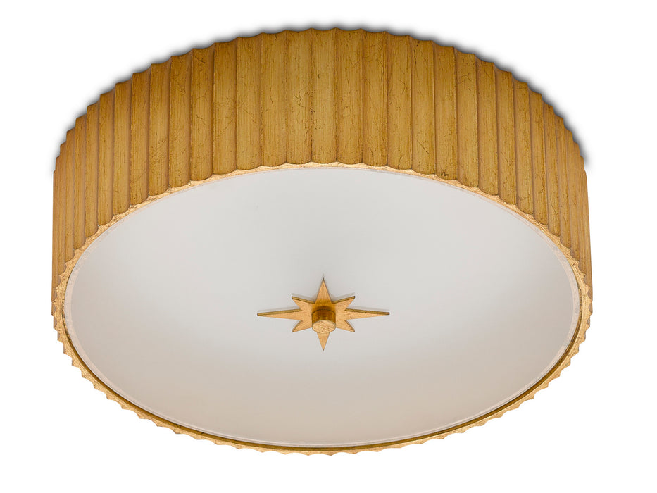 Currey and Company 9999-0053 LED Flush Mount, Gold Leaf