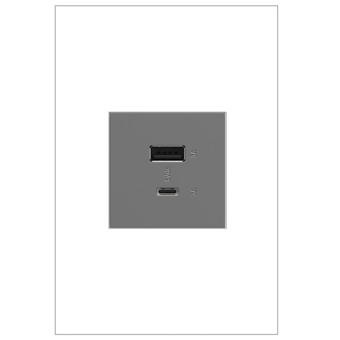 Legrand ARUSB2AC6M4 USB Type-A/C Outlet Module, Magnesium