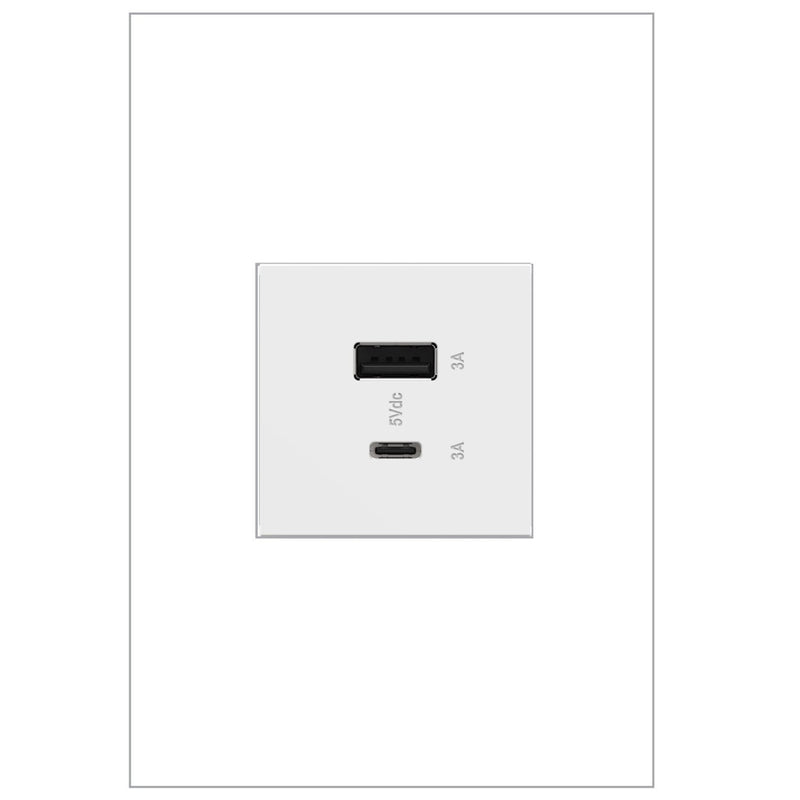 Legrand ARUSB2AC6W4 USB Type-A/C Outlet Module, White