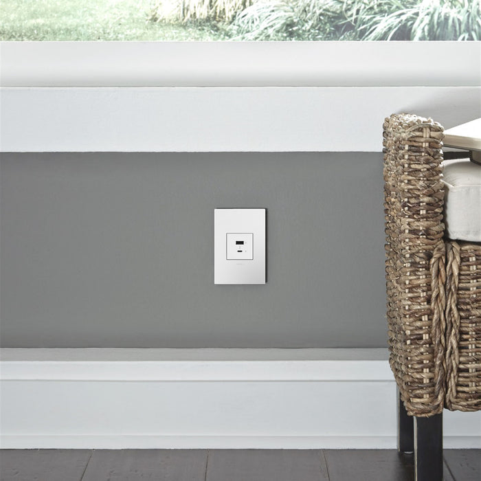 Legrand ARUSB2AC6W4 USB Type-A/C Outlet Module, White