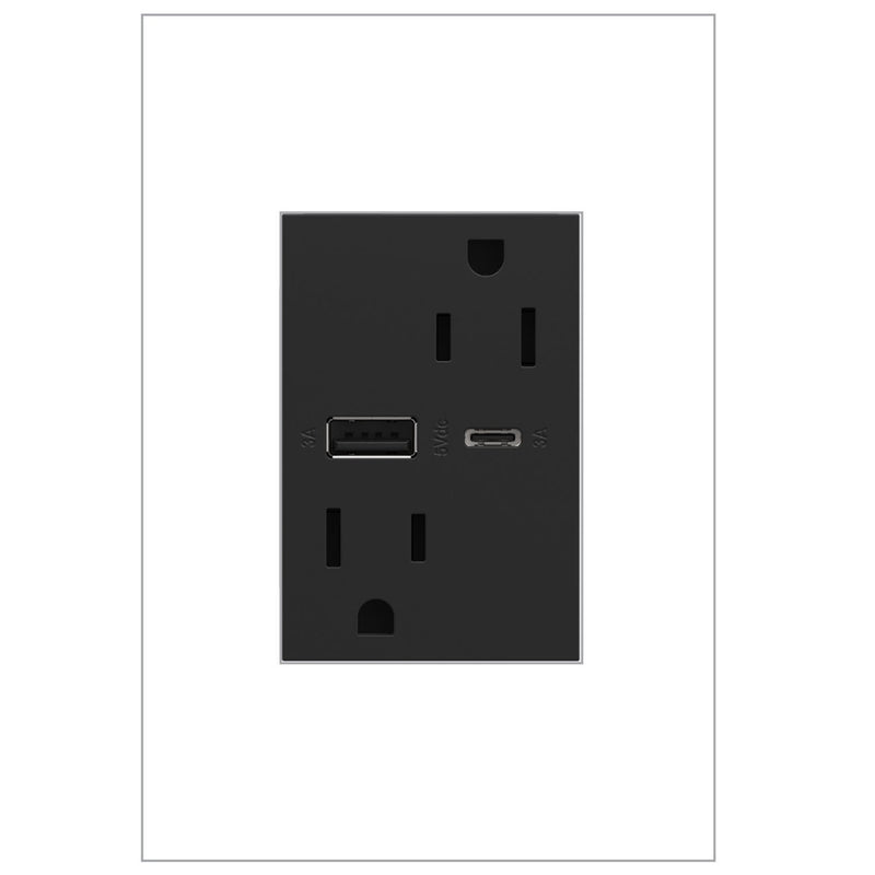 Legrand ARTRUSB156ACG4 Tamper-Resistant Ultra-Fast USB Type-A/C Outlet, Graphite