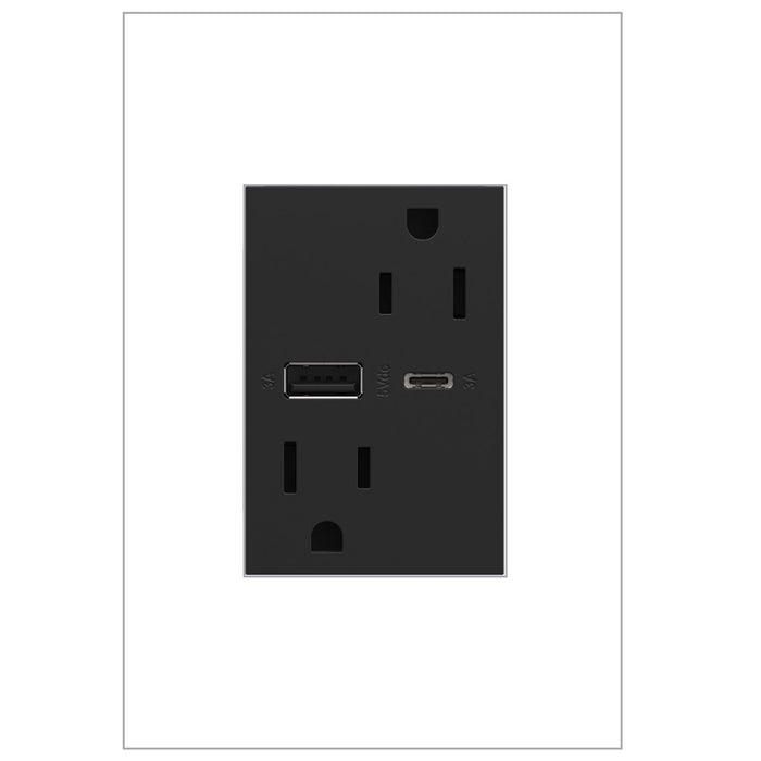 Legrand ARTRUSB156ACG4 Tamper-Resistant Ultra-Fast USB Type-A/C Outlet, Graphite