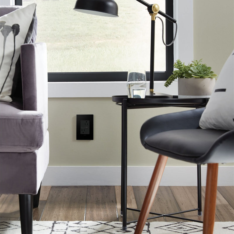 Legrand ARTRUSB156ACG4 Tamper-Resistant Ultra-Fast USB Type-A/C Outlet, Graphite