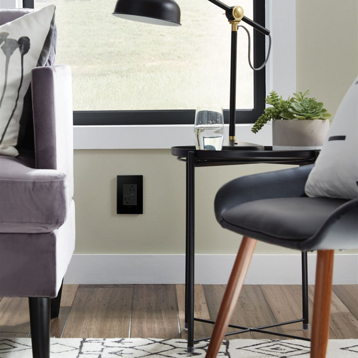Legrand ARTRUSB156ACG4 Tamper-Resistant Ultra-Fast USB Type-A/C Outlet, Graphite