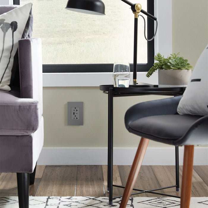 Legrand ARTRUSB206ACM4 Tamper-Resistant Ultra-Fast USB Type-A/C Outlet, Magnesium