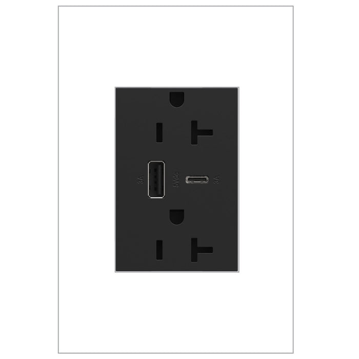 Legrand ARTRUSB206ACG4 Tamper-Resistant Ultra-Fast USB Type-A/C Outlet, Graphite