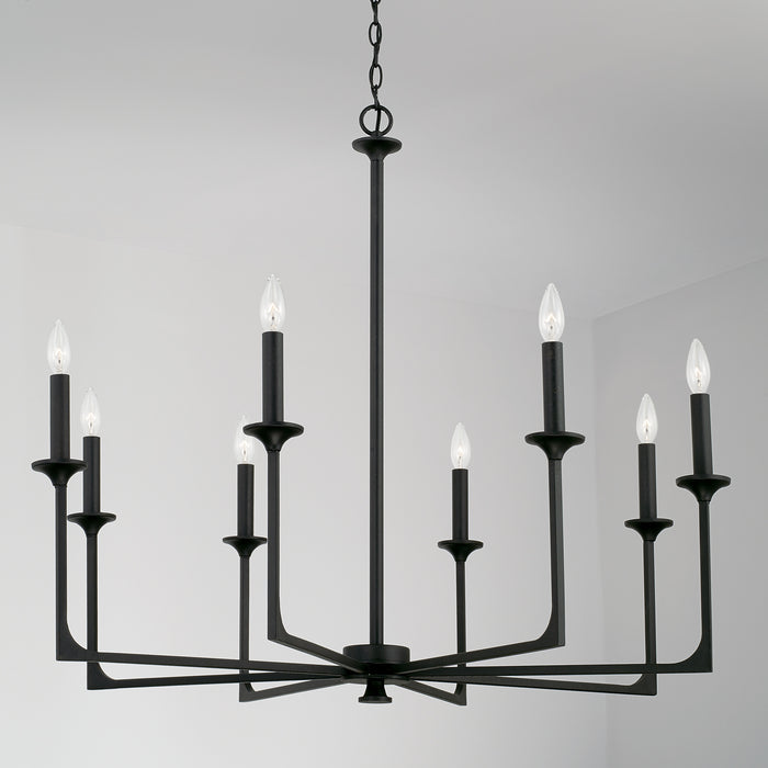 Capital Lighting 437381BI Eight Light Chandelier, Black Iron