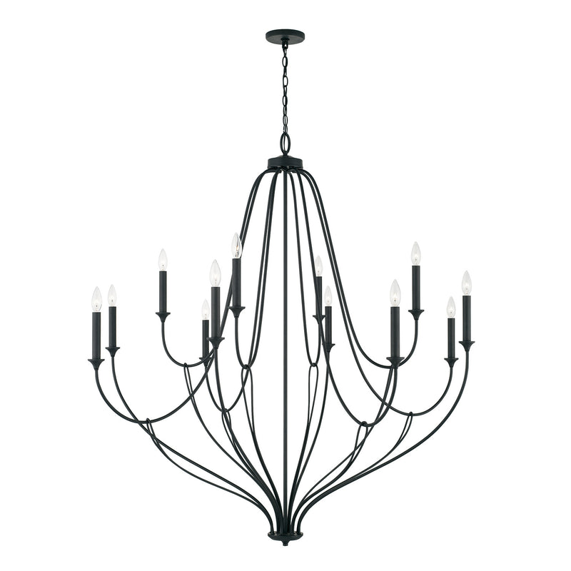 Capital Lighting 441601BI 12 Light Chandelier, Black Iron