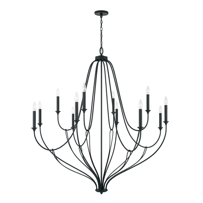 Capital Lighting 441601BI 12 Light Chandelier, Black Iron