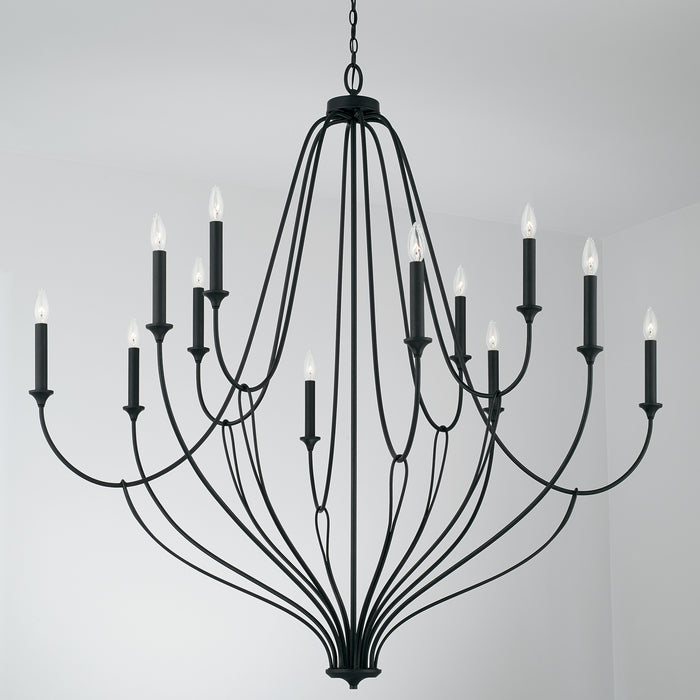 Capital Lighting 441601BI 12 Light Chandelier, Black Iron