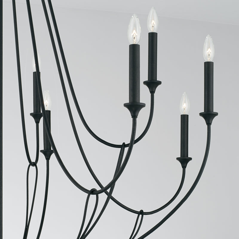 Capital Lighting 441601BI 12 Light Chandelier, Black Iron