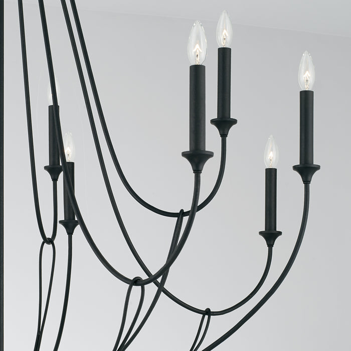 Capital Lighting 441601BI 12 Light Chandelier, Black Iron