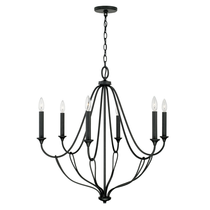 Capital Lighting 441661BI Six Light Chandelier, Black Iron