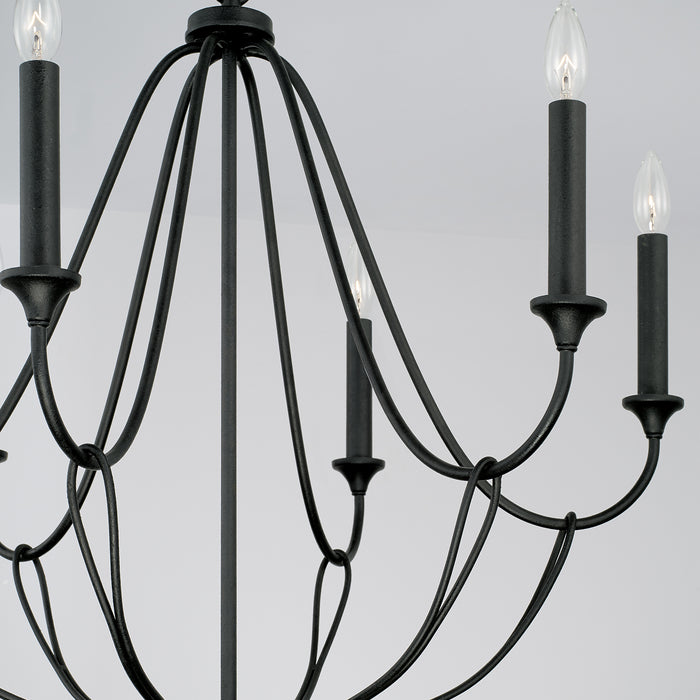 Capital Lighting 441661BI Six Light Chandelier, Black Iron
