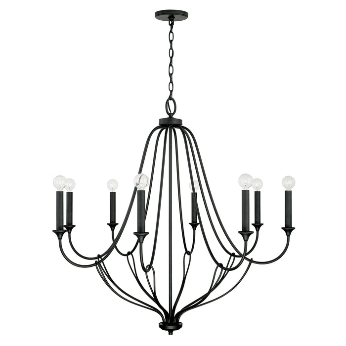 Capital Lighting 441681BI Eight Light Chandelier, Black Iron