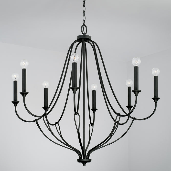 Capital Lighting 441681BI Eight Light Chandelier, Black Iron