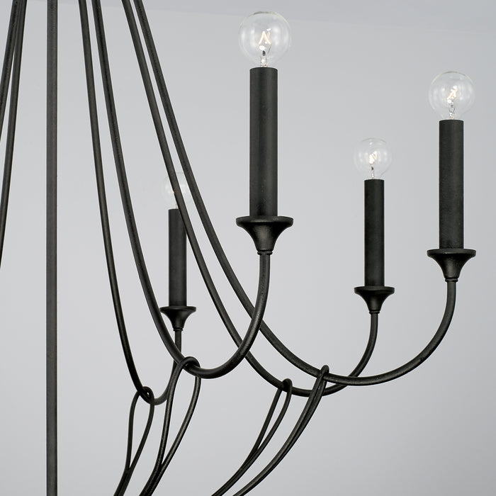 Capital Lighting 441681BI Eight Light Chandelier, Black Iron