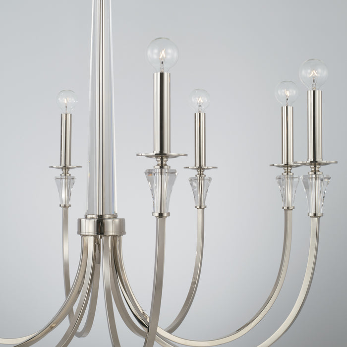 Capital Lighting 441881PN Eight Light Chandelier, Polished Nickel