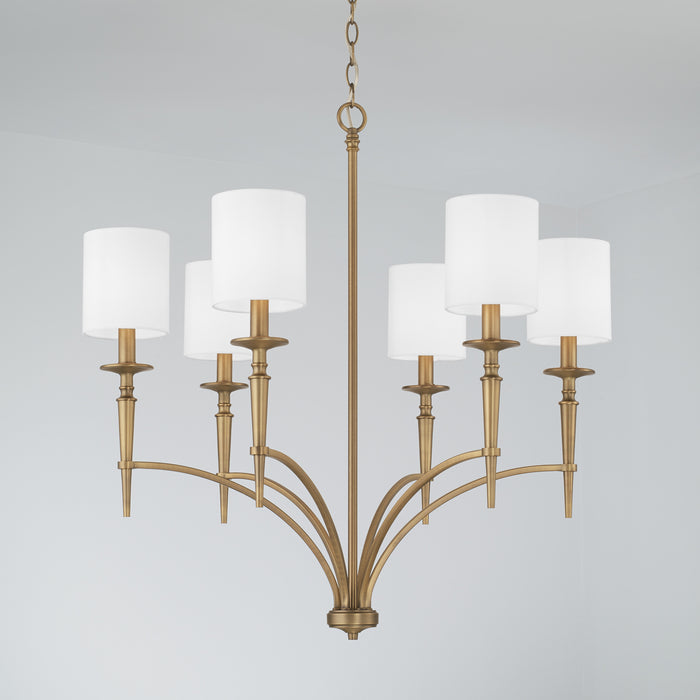Capital Lighting 442661AD-701 Six Light Chandelier, Aged Brass