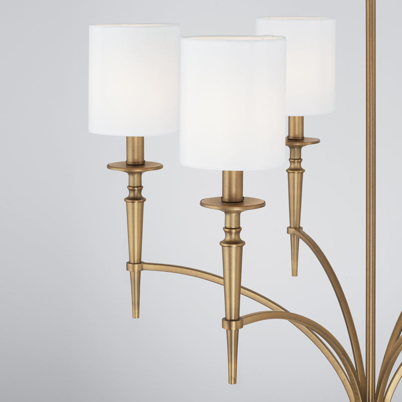 Capital Lighting 442661AD-701 Six Light Chandelier, Aged Brass