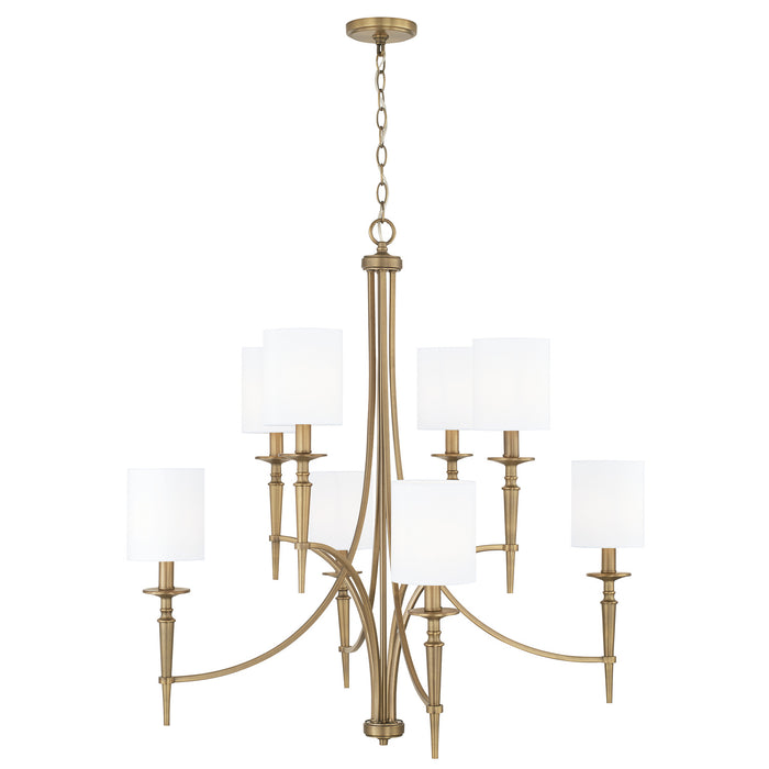 Capital Lighting 442681AD-701 Eight Light Chandelier, Aged Brass