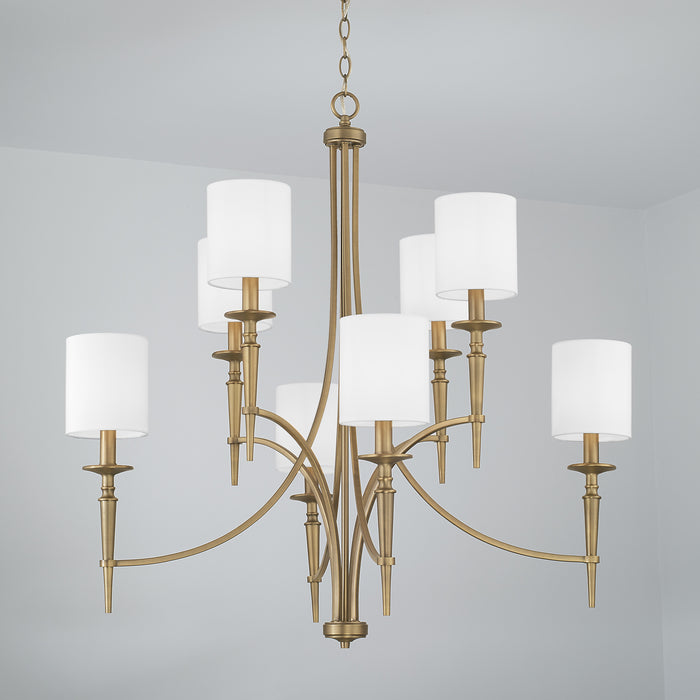 Capital Lighting 442681AD-701 Eight Light Chandelier, Aged Brass