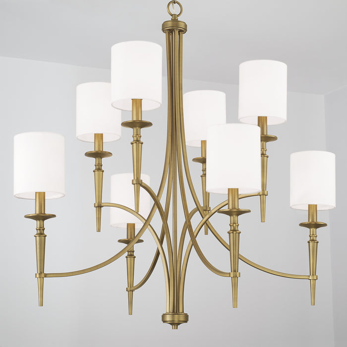 Capital Lighting 442681AD-701 Eight Light Chandelier, Aged Brass