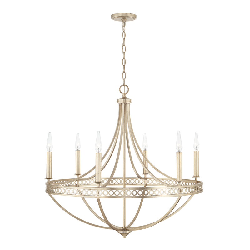 Capital Lighting 443161WG Six Light Chandelier, Winter Gold