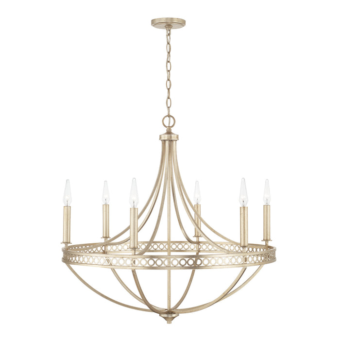 Capital Lighting 443161WG Six Light Chandelier, Winter Gold