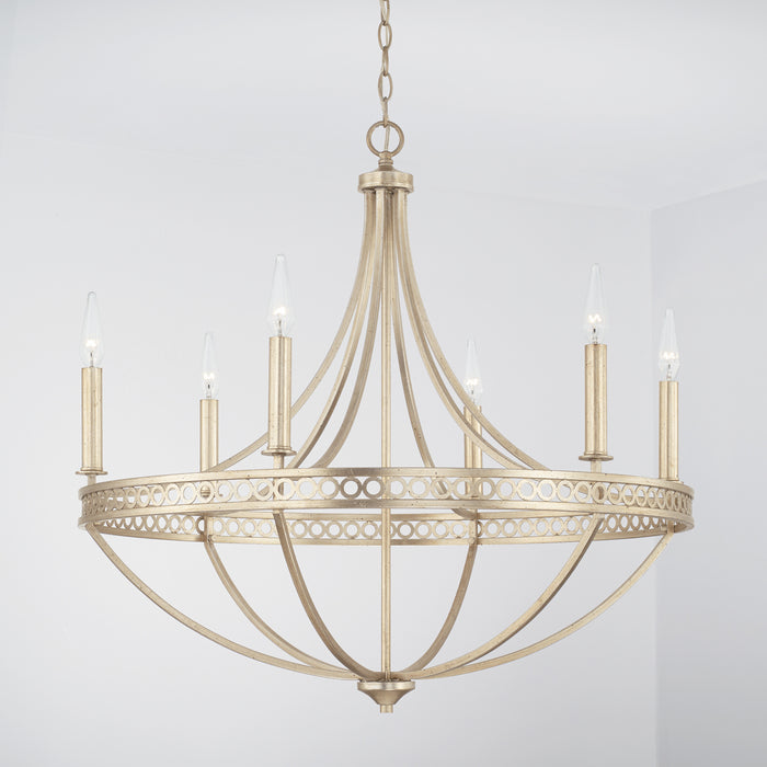 Capital Lighting 443161WG Six Light Chandelier, Winter Gold