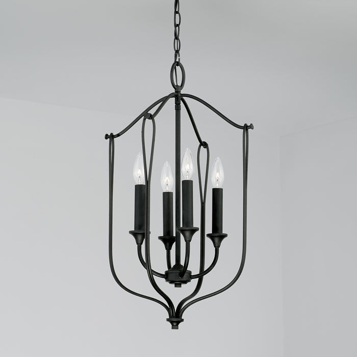 Capital Lighting 541641BI Four Light Foyer, Black Iron