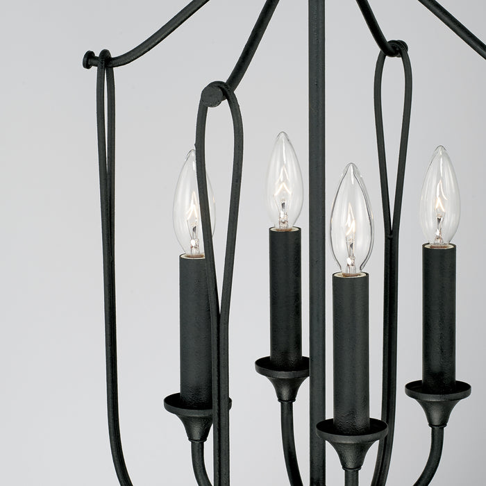 Capital Lighting 541641BI Four Light Foyer, Black Iron