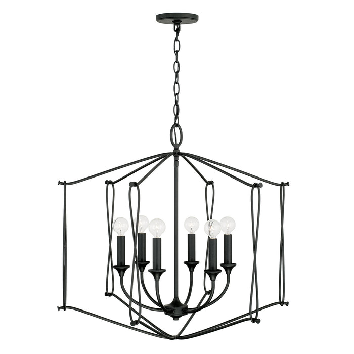 Capital Lighting 541661BI Six Light Foyer, Black Iron