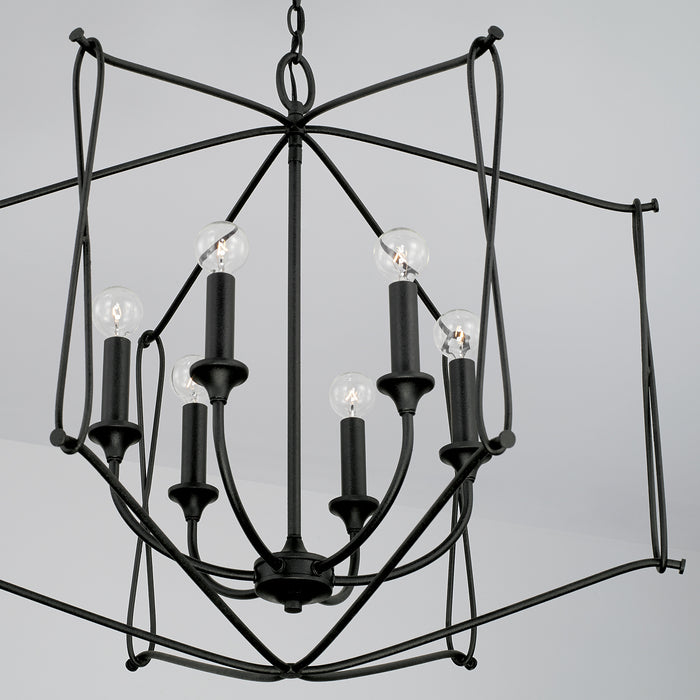 Capital Lighting 541661BI Six Light Foyer, Black Iron