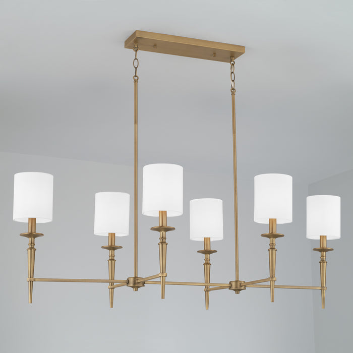Capital Lighting 842661AD-701 Six Light Island Pendant, Aged Brass