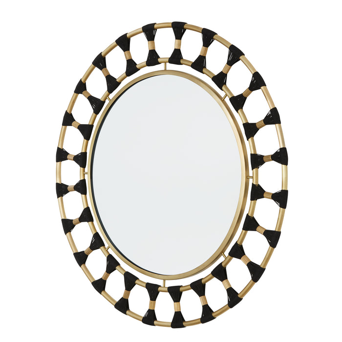 Capital Lighting 741101MM Mirror, Black Rope and Patinaed Brass