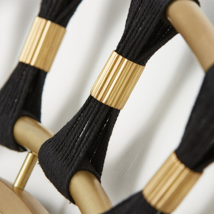 Capital Lighting 741101MM Mirror, Black Rope and Patinaed Brass