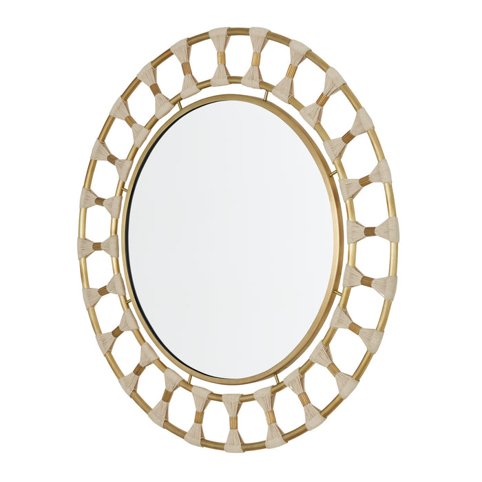 Capital Lighting 741102MM Mirror, Bleached Natural Rope and Patinaed Brass