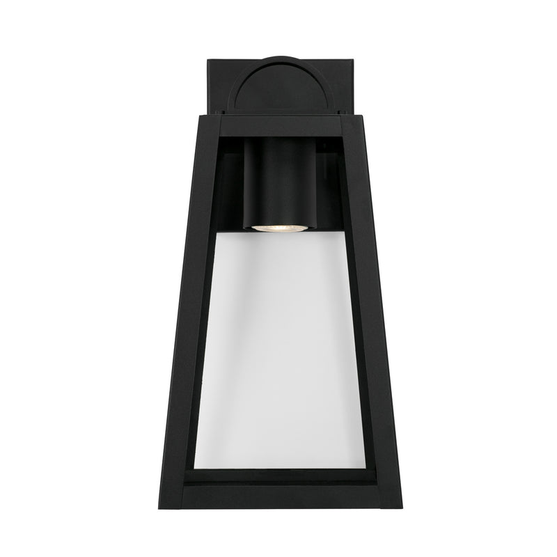 Capital Lighting 943711BK-GL One Light Outdoor Wall Lantern, Black
