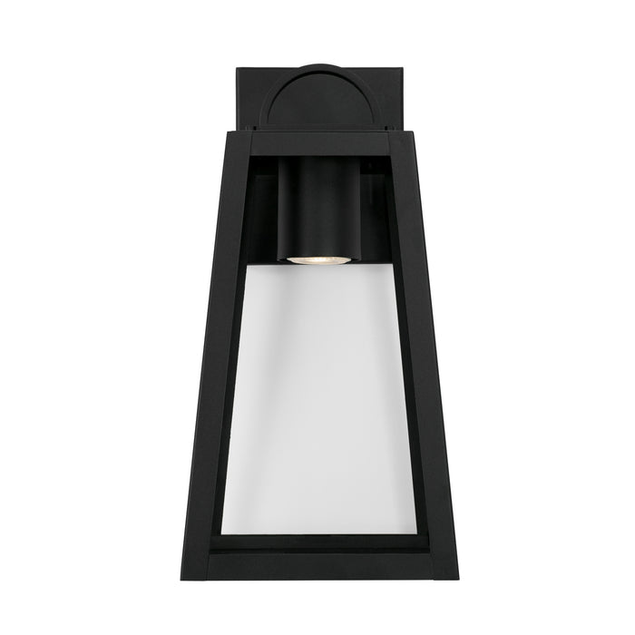 Capital Lighting 943711BK-GL One Light Outdoor Wall Lantern, Black