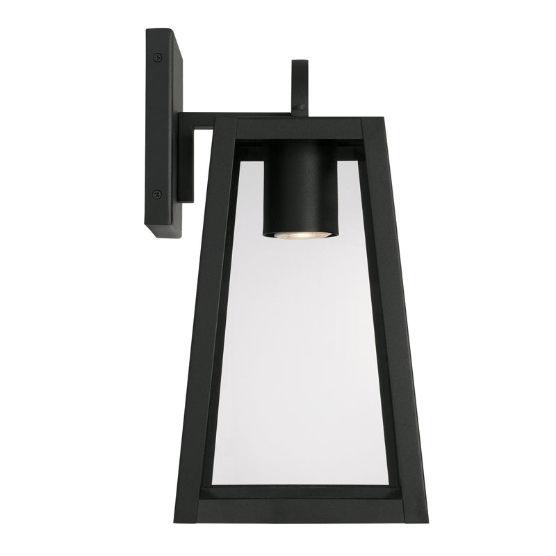 Capital Lighting 943711BK-GL One Light Outdoor Wall Lantern, Black